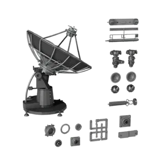 Observatory Radio Dish 3D Asset for Layered Builds