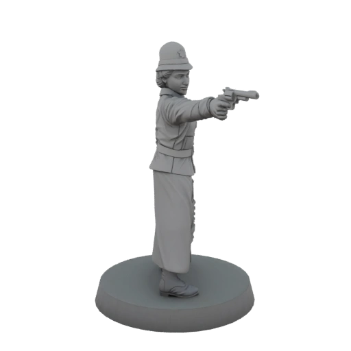 Soviet Female Officer with Pistol