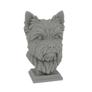 West Highland White Terrier Büste Skulptur