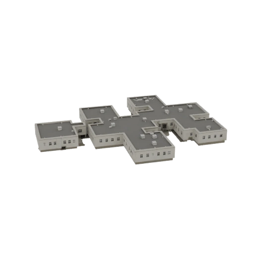 Edificio Hospitalario Moderno 3D