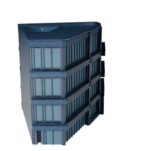 Fachada de Vidrio Moderna Estilizada 3D - Activo para Videojuegos