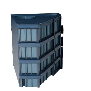 Stylized Modern Glass Facade 3D Model - Game Asset