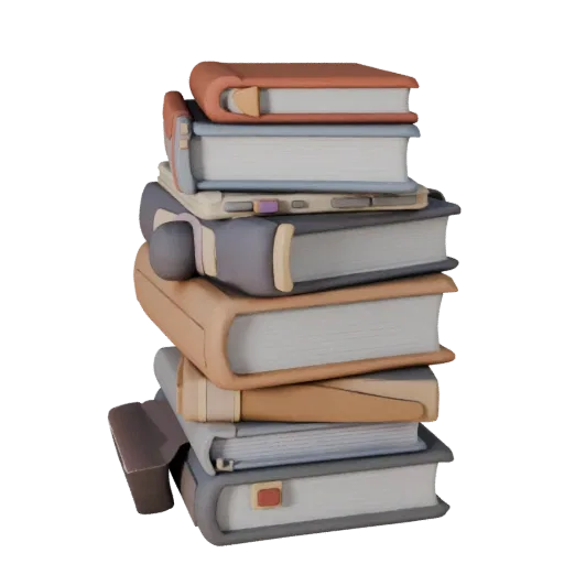 Modelo 3D Pilha de Livros Aconchegante, vista frontal em três quartos, viewport Unreal Engine, mostrando cerâmica, detalhe da