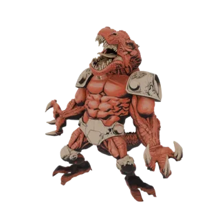 Red Armored Dinosaur Warrior 3D Model