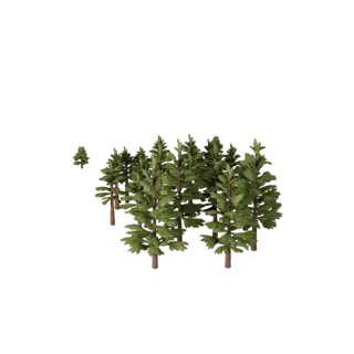 Pine Forest Pack Modular Kit Vegetation for 3D Levels