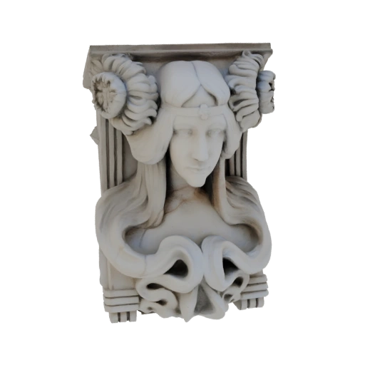 Art Nouveau Woman Bust with Serpent