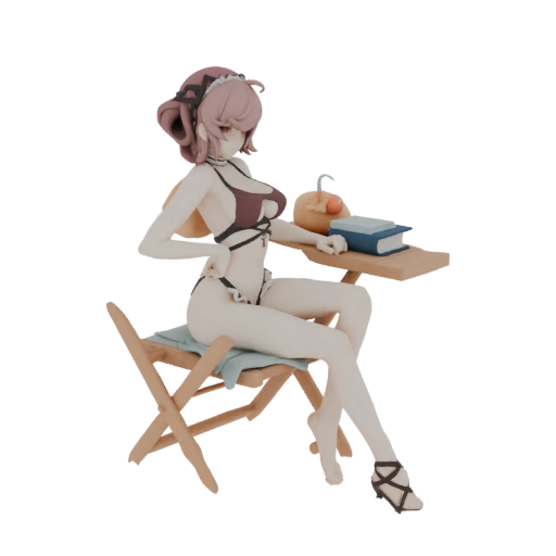 Anime Girl Beach Chair 3D Model