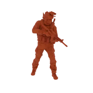 Modern Soldier with Rifle 3D Model