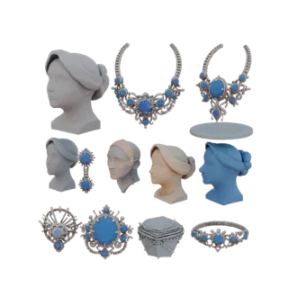 Detailed Bridal Jewelry Set 3D Studio Render Asset