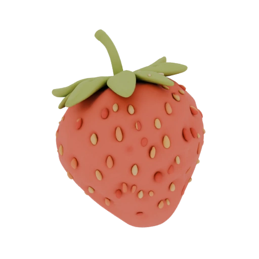 Modello 3D fragola realistica