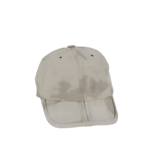 Light Beige Baseball Cap with Water Stains