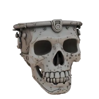 Steampunk Skull Planter with Details