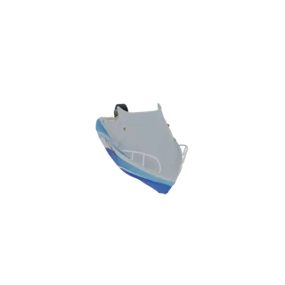 Sleek Blue and White Speedboat 3D Model