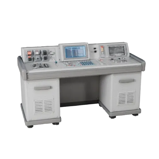 Modelo 3D de alta poligonagem Console de Laboratório para Protótipos, renderização de estúdio em close-up, mostrando metal li