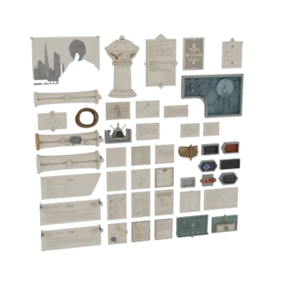 Urban Scroll Bundle 3D Asset for Tabletop Printing
