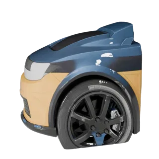 High Poly Taxi 3D Model for Studio Renders PBR Asset