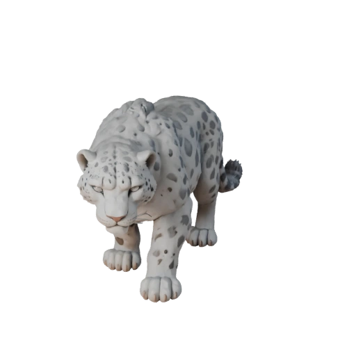 Modelo 3D de Leopardo de las Nieves de Alto Poligonaje - Recurso STL Detallado para Impresión