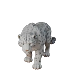 High Poly Snow Leopard 3D Model - Detailed STL Asset for Printing