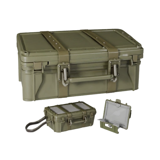Asset de héros 3D : Boîte de rangement style militaire haute polyvalence