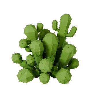 Low Poly Cactus Desert Cluster 3D for Realtime Builds