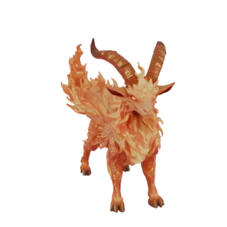 Fiery Ram with Runes and Flame Aura