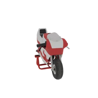 Red and White Sportbike Motorcycle 3D Model
