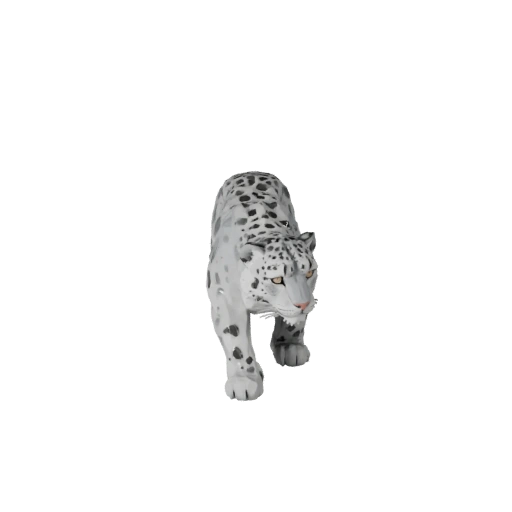 Modelo 3D de Leopardo de las Nieves Poligonal Bajo - Asset de Juego para Unity con FBX