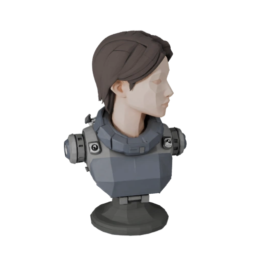 Low Poly Porträt-Roboterbüste | PBR-Asset-Paket für Spiele-Engines