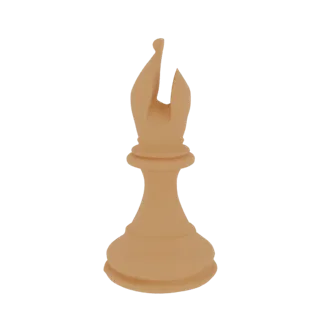 Classic Wooden Bishop Chess Piece 3D Model