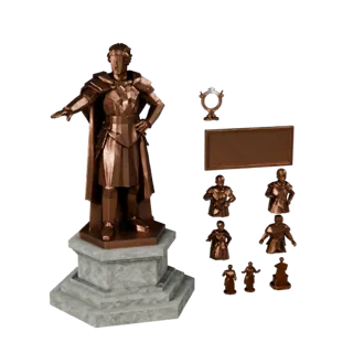 Low Poly Bronze Statue PBR | Realtime Game Engine Asset