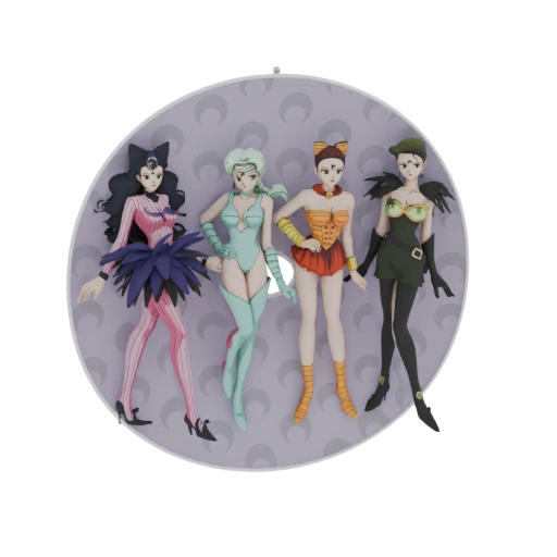 Sailor Moon Inner Senshi Group 3D Model