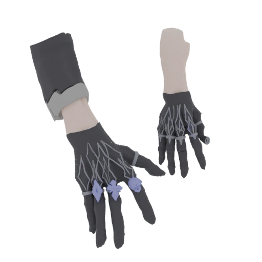 Gothic Gloves with Gemstones 3D Model