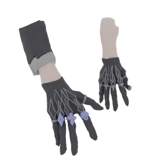 Gothic Gloves with Gemstones 3D Model