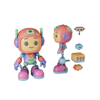Modular Robot Mascot Character | Kitbash Kit Asset Pack