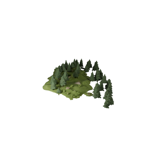 Bioma Foresta Temperata Stilizzata 3D per Livelli di Gioco
