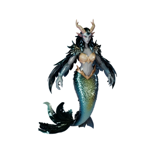 Low Poly Meerjungfrau 3D Modell - Unity Game Asset mit FBX | Lizenzfrei