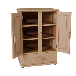 Floating Cabinet 3D Render Asset for Catalog Pages
