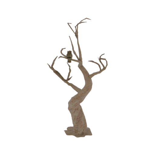 Spooky Bare Tree with Owl Figurine