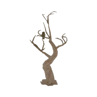 Spooky Bare Tree with Owl Figurine