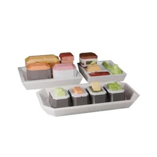 Street Food Sushi Set 3D Asset for Realtime Levels