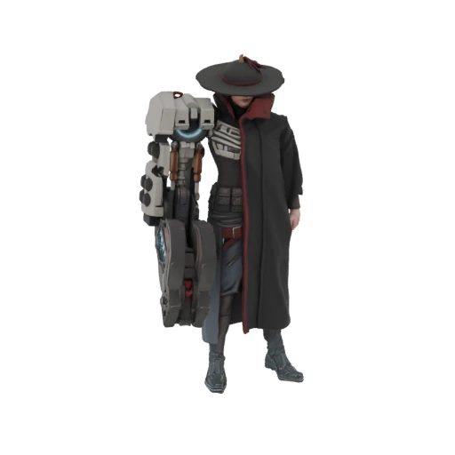 Sci-Fi Gunslinger with Robotic Arm