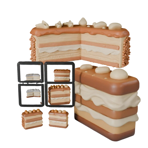 Gâteau à étages de célébration, actif Web 3D pour utilisation en ligne
