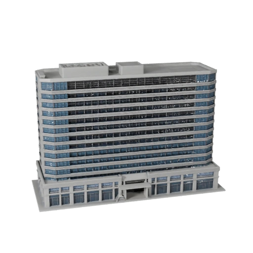 Prédio de Escritório Imprimível STL Modelo 3D - Asset de Escala