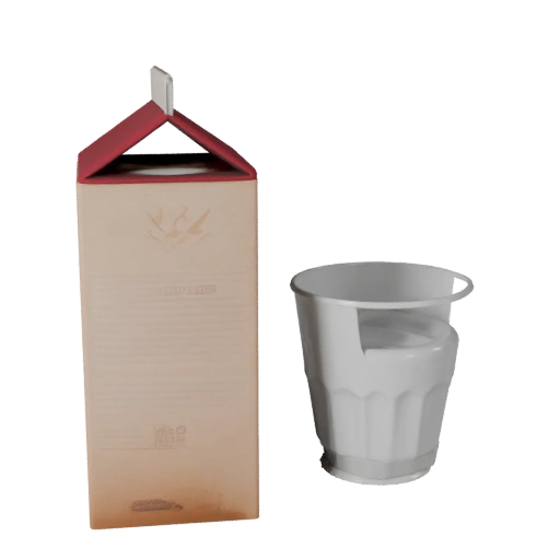 Maquette 3D de Brique de Lait Scellée pour Pages de Boutique en Ligne