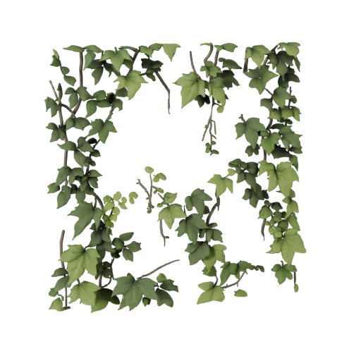 Vegetación de Muro Cubierto de Hiedra de Alta Poligonalidad 3D para Primeros Planos de VFX