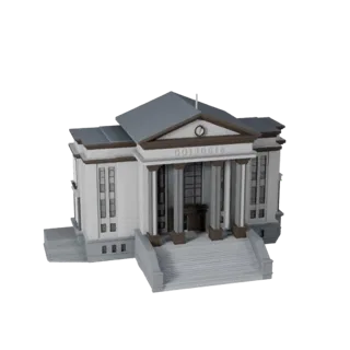 Low Poly Courthouse 3D Model for Realtime Games and VR