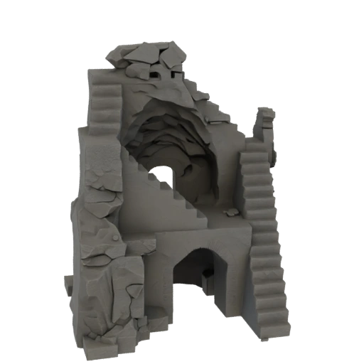 Module d'Escalier de Caverne STL Ruines Et Grottes pour Impression Résine 3D