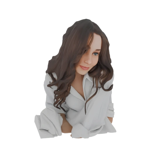 Young Woman in White Shirt 3D Model