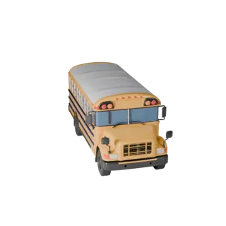 Cartoon School Bus 3D Model for Stylized Games PBR Asset