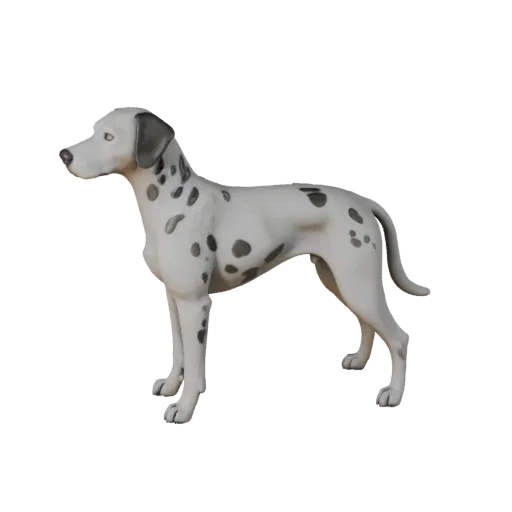 High Poly Dalmatian Dog 3D Model - Detailed STL Asset for Printing